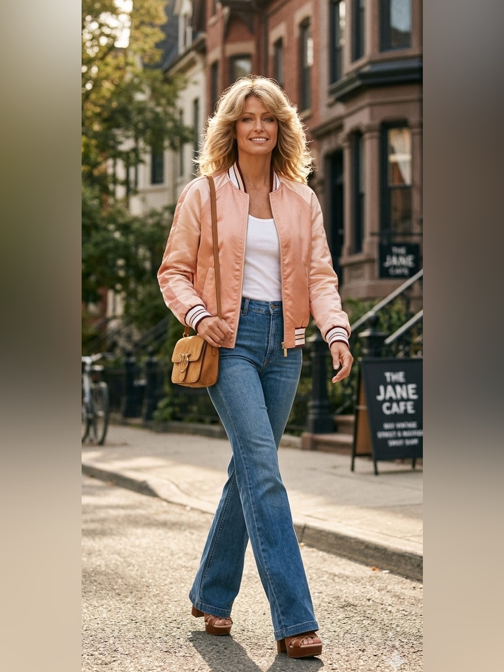 Pinko Bomber Pink Size 4  70's Inspire, Farrah Fawcett  Chic.